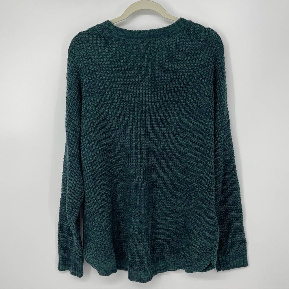 SO GREEN & BLACK TUNIC STYLE CREW NECK PULLOVER SWEATER SIZE 1X